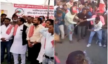 छत्तीसगढ़िया क्रांति सेना ने पूर्व मंत्री राजेश मूणत के खिलाफ खोला मोर्चा, थूककर जताया विरोध