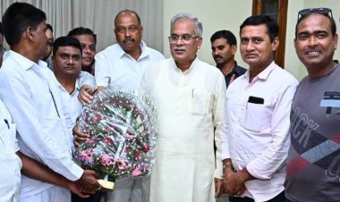मुख्यमंत्री से सार्वजनिक दशहरा उत्सव समिति भिलाई-3 के सदस्यों ने की सौजन्य मुलाकात