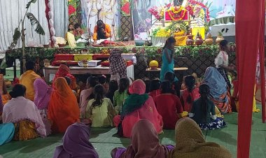 सात दिवसीय श्रीमद भागवत कथा मंगल कलश यात्रा से प्रारंभ