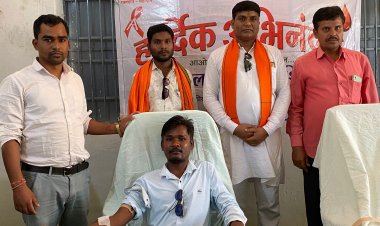 समाज सेवक नवीन पटेल के जन्मदिन पर स्वैच्छिक रकदान शिविर