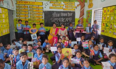 समर कैंप में पौसरी के बच्चों ने सीखा सैंड आर्ट की विधा