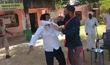 वोटिंग के दौरान निर्दलीय प्रत्याशी ने एसडीएम को मारा थप्पड़...