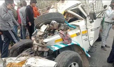 कैंटर और पिकअप में भीषण टक्कर से 9 लोगों की मौके पर ही मौत, 15 घायल
