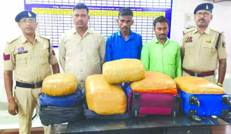 रायपुर रायपुर रेलवे स्टेशन में ड्रग्स डीलिंग का पर्दाफाश, बिहार के 3 तस्कर 48 किलो गांजा के साथ गिरफ्तार