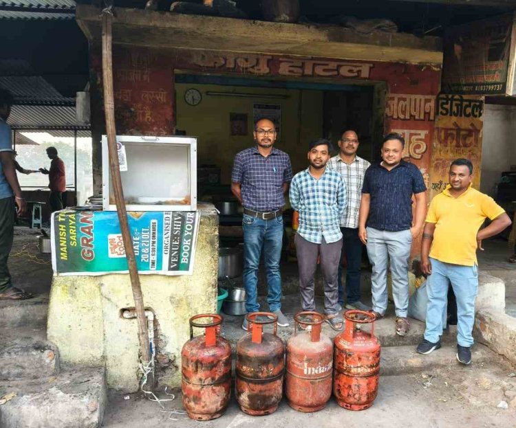 घरेलू गैस सिलेंडर का दुरूपयोग करने पर होटल से 4 सिलेंडर जप्त