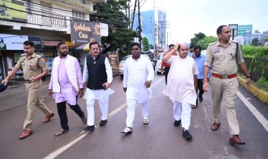 पदयात्रा सप्ताह की तैयारियों का विधायक पुरन्दर मिश्रा ने लिया जायजा, कार्यक्रम स्थल का किया निरीक्षण