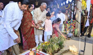 मुख्यमंत्री निवास में छत्तीसगढ़ की परंपरा अनुसार देवारी तिहार और गोवर्धन पूजा का कार्यक्रम शुरू
