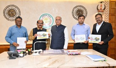 मुख्यमंत्री  भूपेश बघेल की उपस्थिति में गोबर खरीदी के लिए श्रीसीमेंट और जिला प्रशासन बलौदाबाजार-भाटापारा के बीच एमओयू