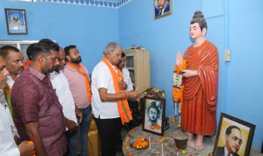 बुद्ध विहार टिकरापारा में नवनिर्माण का बृजमोहन ने किया लोकार्पण।