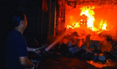 हार्डवेयर और पेंट की दुकान में शॉर्ट सर्किट से लगी भीषण आग