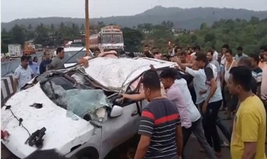 मुंबई-गोवा हाईवे पर जगबुडी नदी में गिरी कार, 5 लोगों की मौत