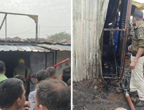 नवा-रायपुर में लगी आग, मिनी मार्केट की कई दुकानें खाक