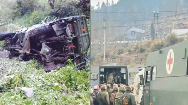 सेना का वाहन 400 फीट गहरी खाई में गिरा: 10 जवानों की जान गई, 11 घायल