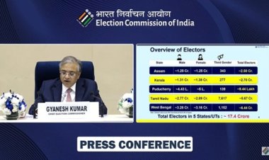 चार राज्यों और एक केंद्र शासित प्रदेश में मतदान 9 अप्रैल से शुरू होगा,मतगणना 4 मई को होगी