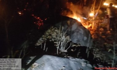 जशपुर वनमंडल में दो स्थानों पर लगी आग पर रातों-रात पाया गया नियंत्रण