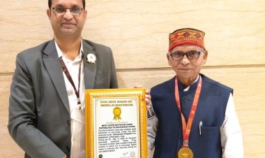 डॉ विश्वनाथ पाणिग्राही को मतदाता जागरूकता के लिए मिला गोल्डन बुक ऑफ वर्ल्ड रिकॉर्ड ।