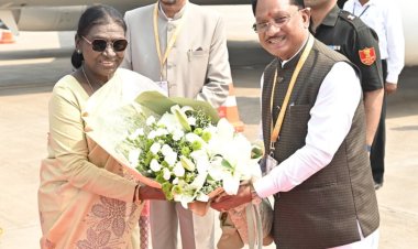 राष्ट्रपति श्रीमती द्रौपदी मुर्मु का छत्तीसगढ़ की पावन धरा पर आत्मीय स्वागत